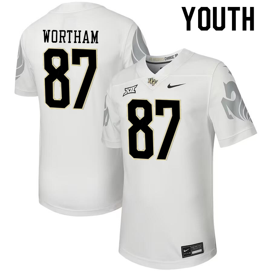 Youth #87 Dwartney Wortham UCF Knights Big 12 Conference College Football Jerseys Stitched-Black